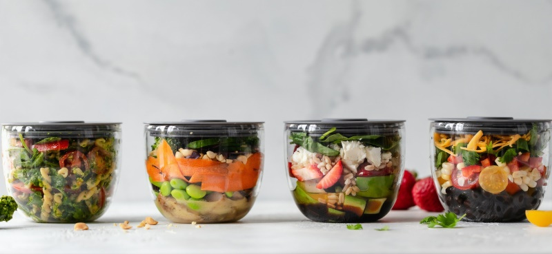 Food in the sealed storage containers
